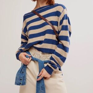 Free people We The Free Into The Blue Pullover Striped sweater